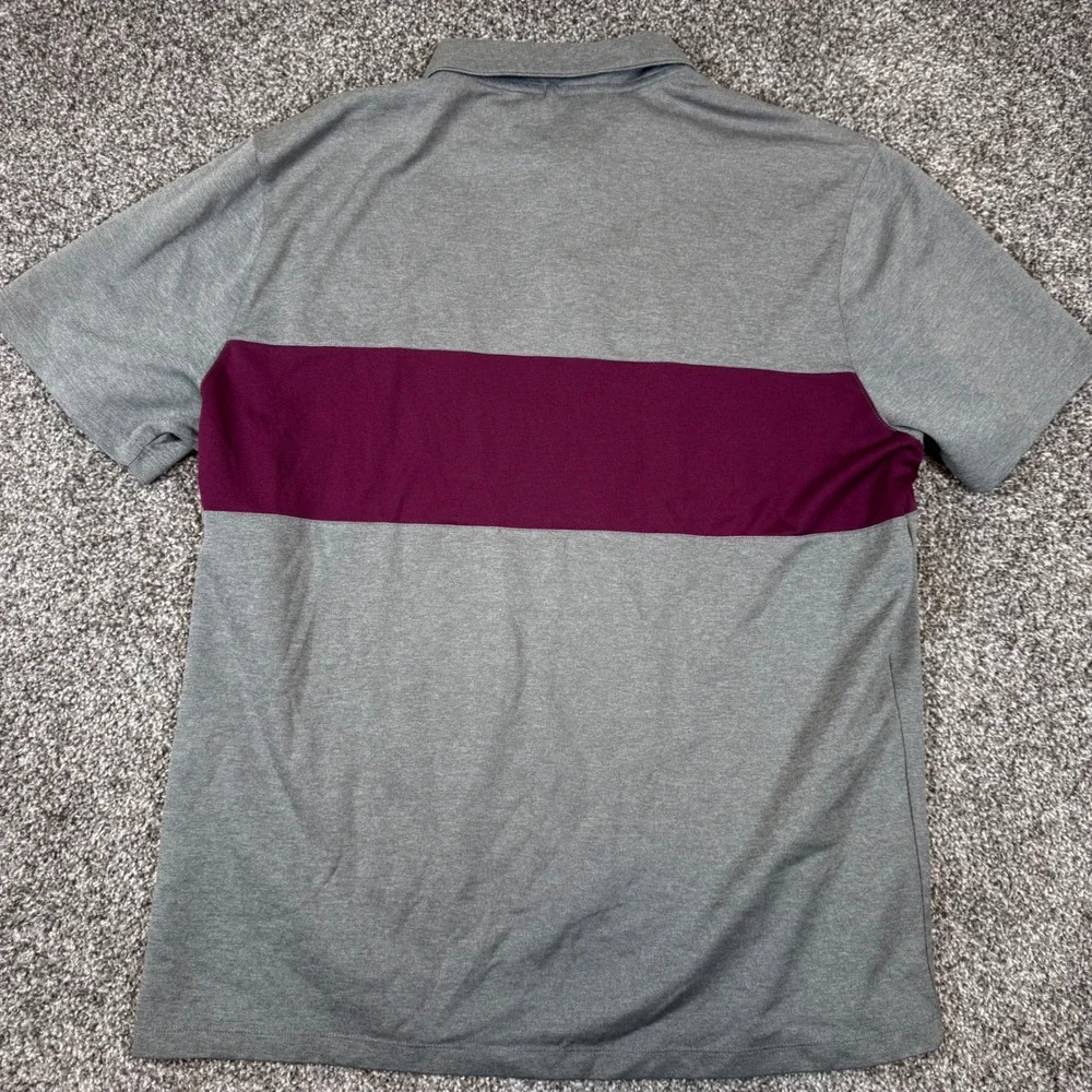 Nike Golf Dri-FIT Polo Shirt Mens Extra Large XL‎ Gray Maroon